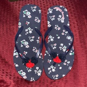 Tommy Hilfiger Blue Floral Flip Flops